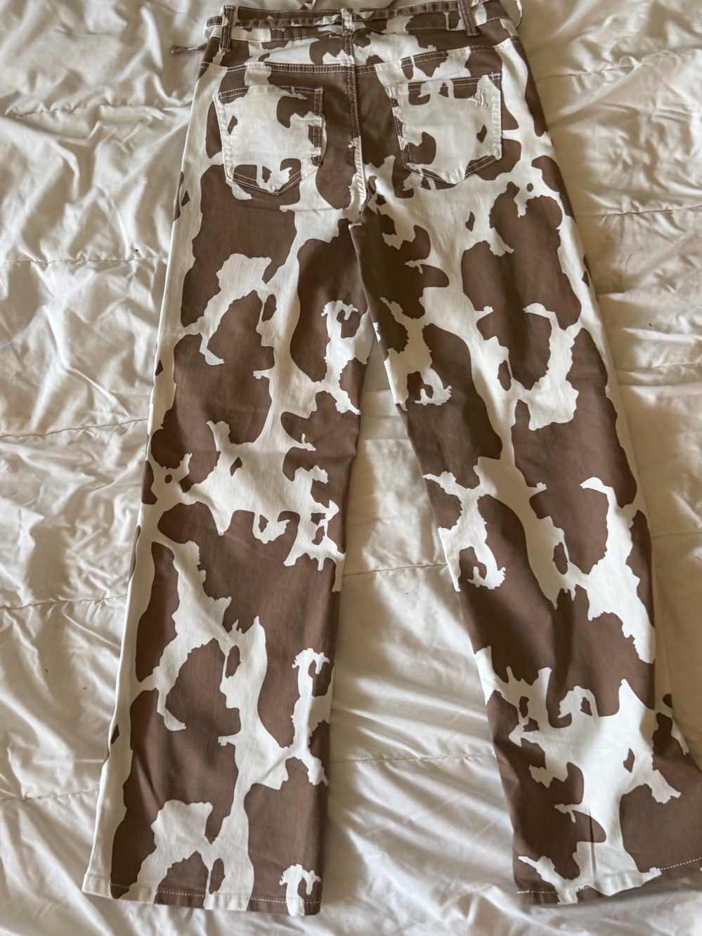 Women’s Brown & White Patterned Casual Pants